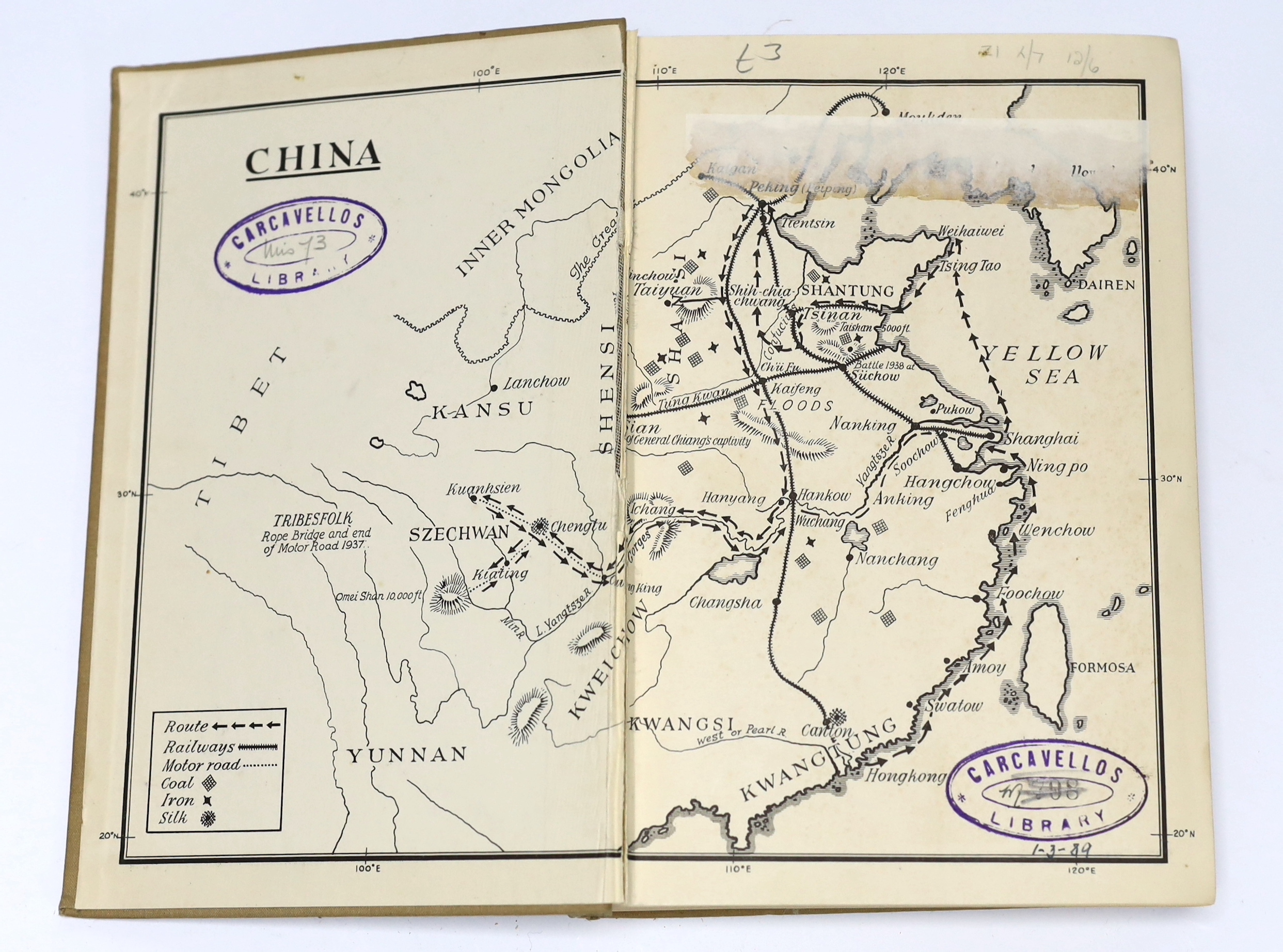 Ponting, Herbert G. - In Lotus-Land Japan, new and revised edition. 88 photo. plates (by the author, who has signed the book); publisher's gilt pictorial cloth. 1922; Hosie, Lady Dorothea - Brave New China. 16 photo. pla